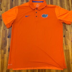 Nike Orange Polo with Blue Swoosh and Gator Patch